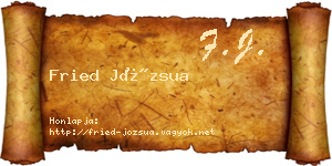 Fried Józsua névjegykártya